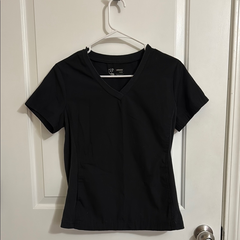 Women's Black V-Neck Scrub Top